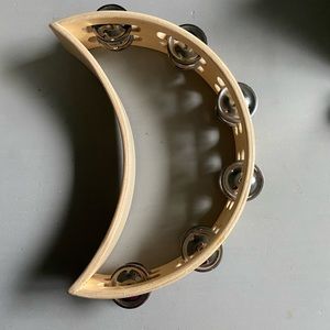 Tycoon Percussion Wooden Crescent Moon Tambourine